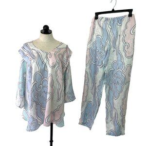 Mary McFadden Collection I.Magnin Womens Lounge Set Size Medium Pastel Vintage